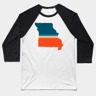 Missouri State Retro Map Baseball T-Shirt